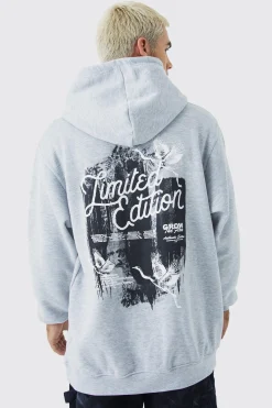 Oversized Limited Edition Dove Graphic Hoodie | BoohooMAN UK