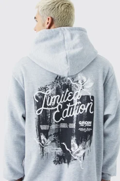 Oversized Limited Edition Dove Graphic Hoodie | BoohooMAN UK