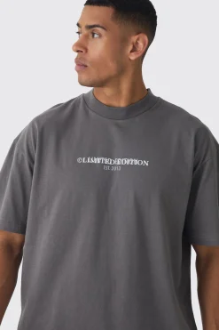 Oversized Limited Edition Heavyweight T-shirt | BoohooMAN UK