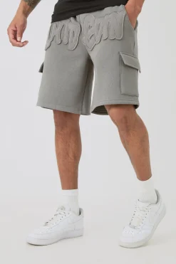 Oversized Limited Edition Applique Cargo Shorts | BoohooMAN UK