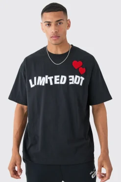 Oversized Limited Edition Heart T-shirt | BoohooMAN UK