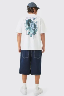 Oversized Limited Edition Floral Back Print T-shirt | BoohooMAN UK