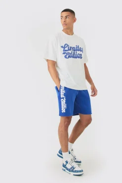 Oversized Limited Edition Puff Print T-shirt & Short Set | BoohooMAN UK