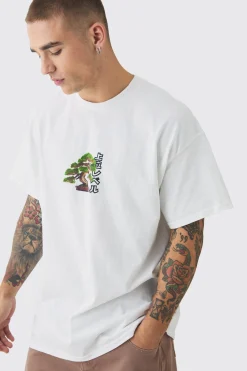 Oversized Limited Edition Bonsai Tree Graphic T-shirt | BoohooMAN UK