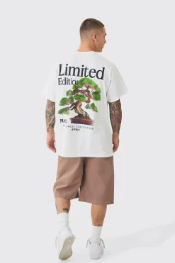 Oversized Limited Edition Bonsai Tree Graphic T-shirt | BoohooMAN UK