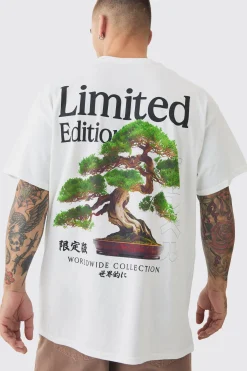 Oversized Limited Edition Bonsai Tree Graphic T-shirt | BoohooMAN UK
