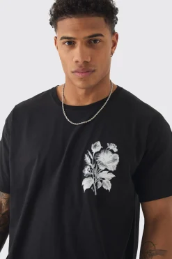 Oversized Limited Edition Floral Print T-shirt | BoohooMAN UK