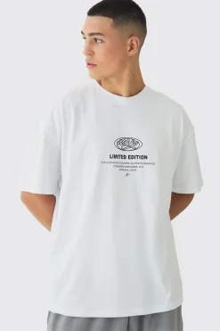 Oversized Limited Edition Print T-Shirt | BoohooMAN UK