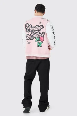 Oversized Limited Jersey Varsity Jacket | BoohooMAN UK