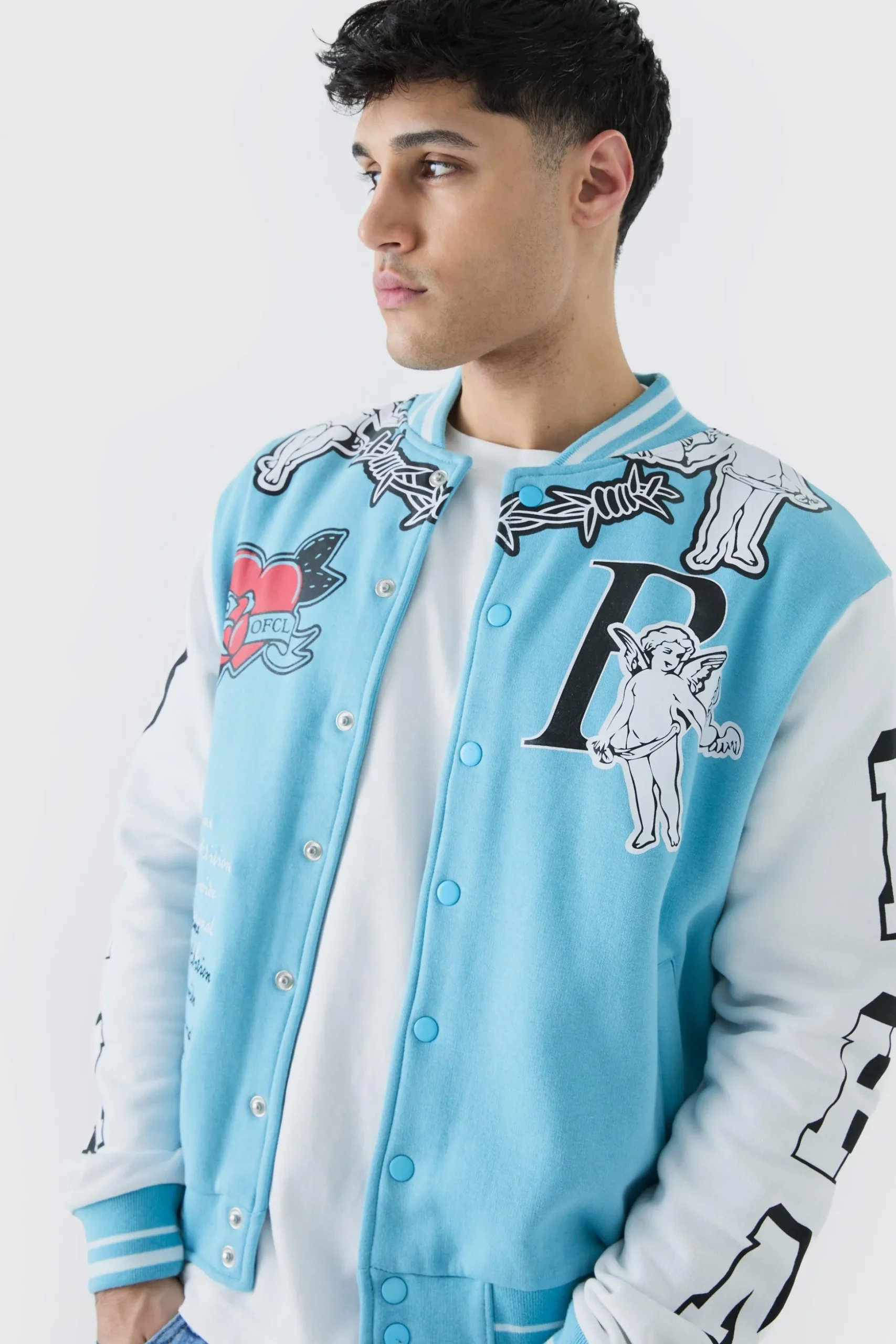 Oversized Limited Jersey Varsity Jacket | BoohooMAN UK
