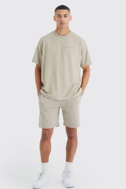 Oversized Limited Premium Short Set | BoohooMAN UK