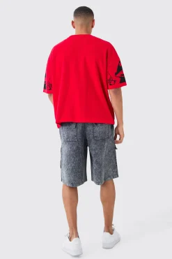 Oversized Line Drawing Knitted T-shirt | BoohooMAN UK
