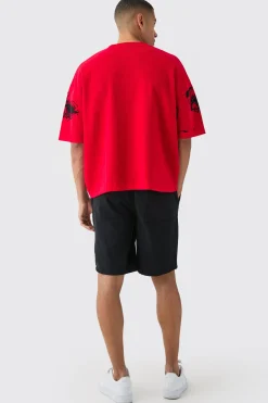 Oversized Line Drawing Knitted T-shirt | BoohooMAN UK