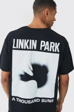 Oversized Linkin Park Band License Print T-Shirt | BoohooMAN UK