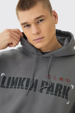 Oversized Linkin Park Wash License Hoodie | BoohooMAN UK