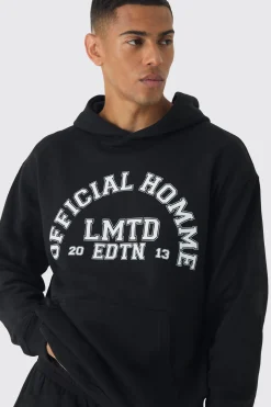 Oversized LMTD Print Hoodie | BoohooMAN UK