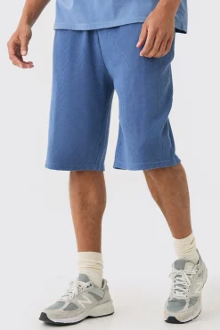 Oversized Long Length Heavyweight Waffle Shorts | BoohooMAN UK
