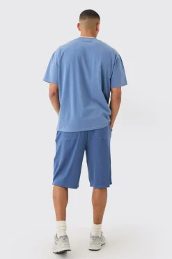 Oversized Long Length Heavyweight Waffle Shorts | BoohooMAN UK