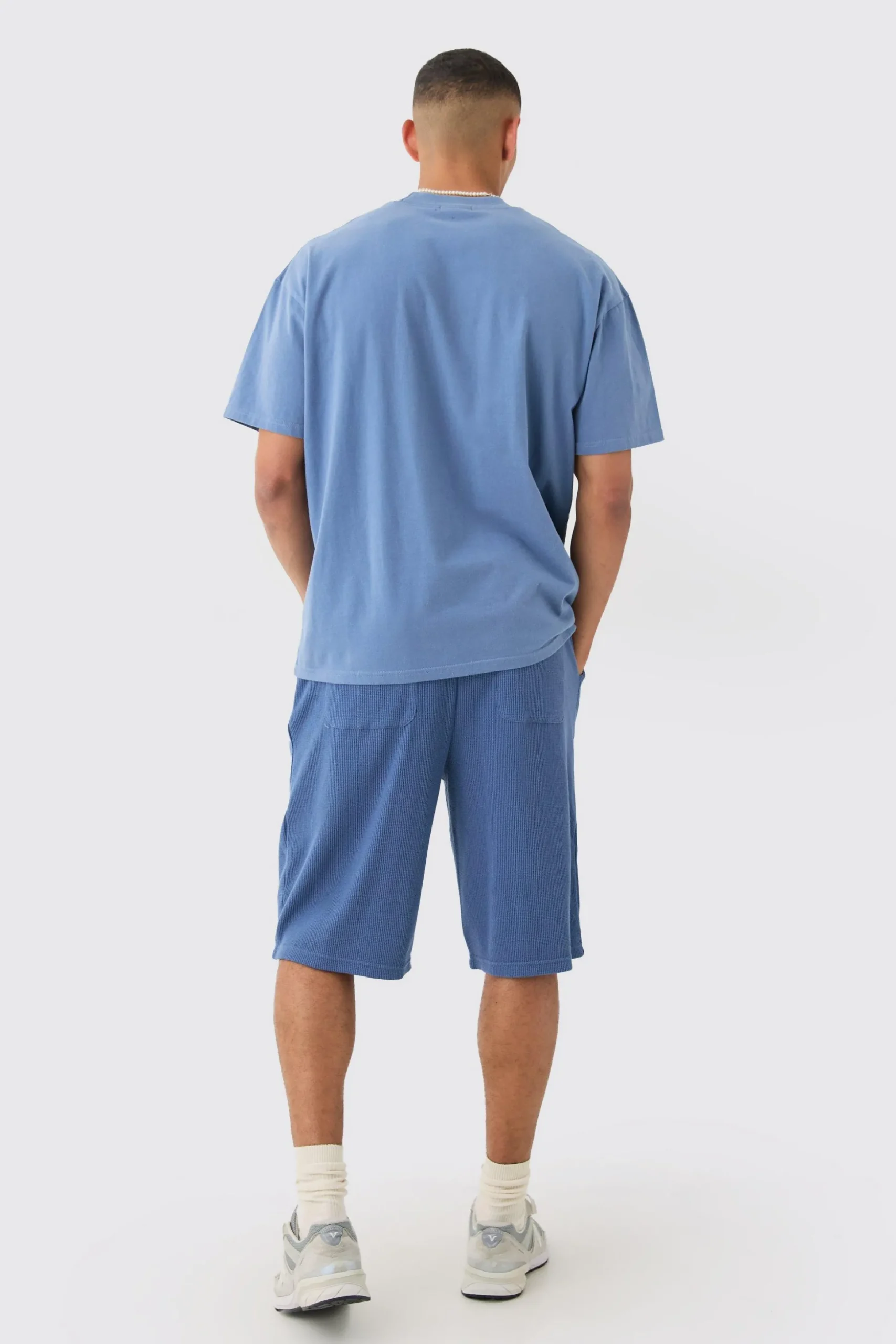 Oversized Long Length Heavyweight Waffle Shorts | BoohooMAN UK
