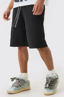 Oversized Long Length Heavyweight Waffle Shorts | BoohooMAN UK