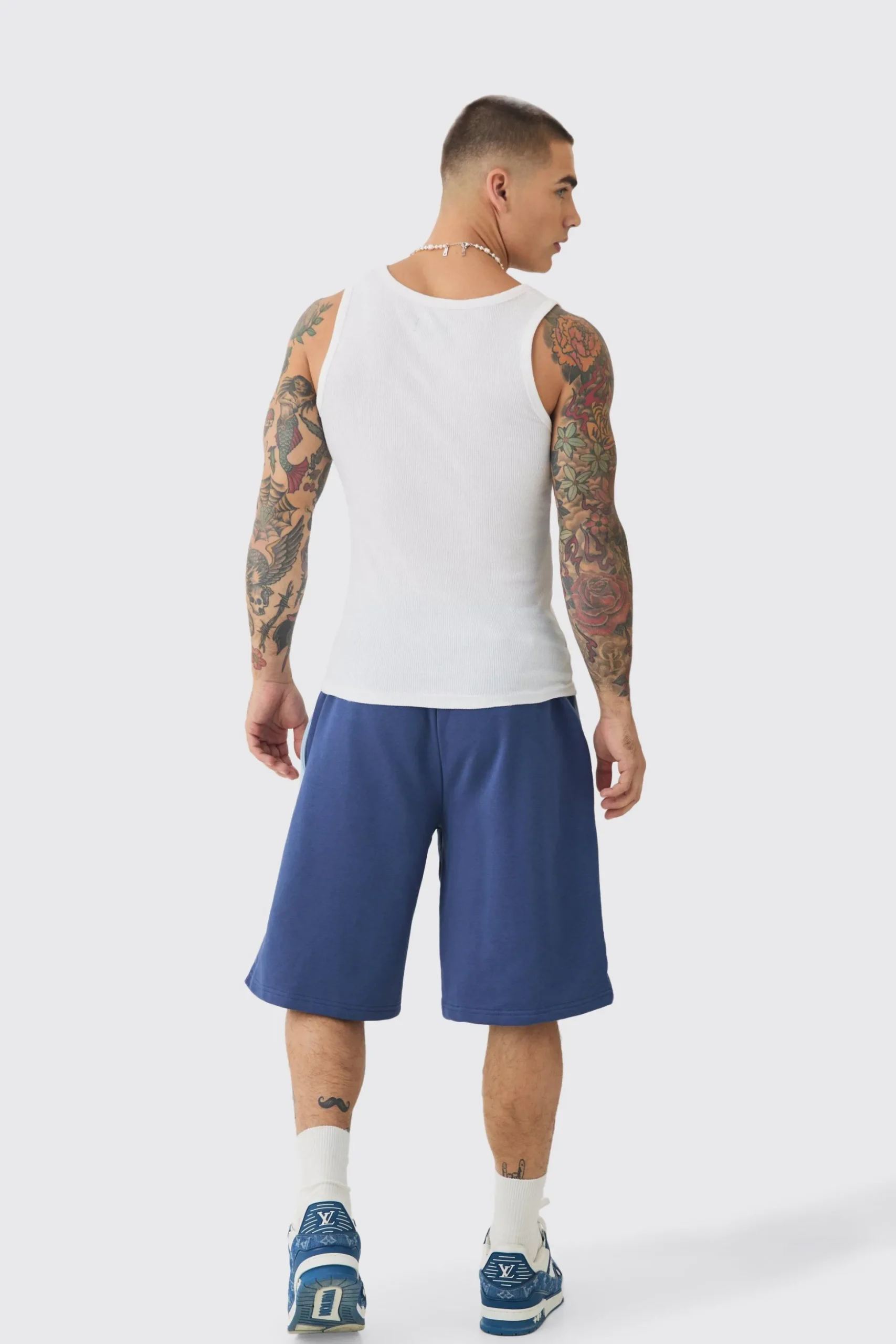 Oversized Long Length Official Loopback Shorts | BoohooMAN UK