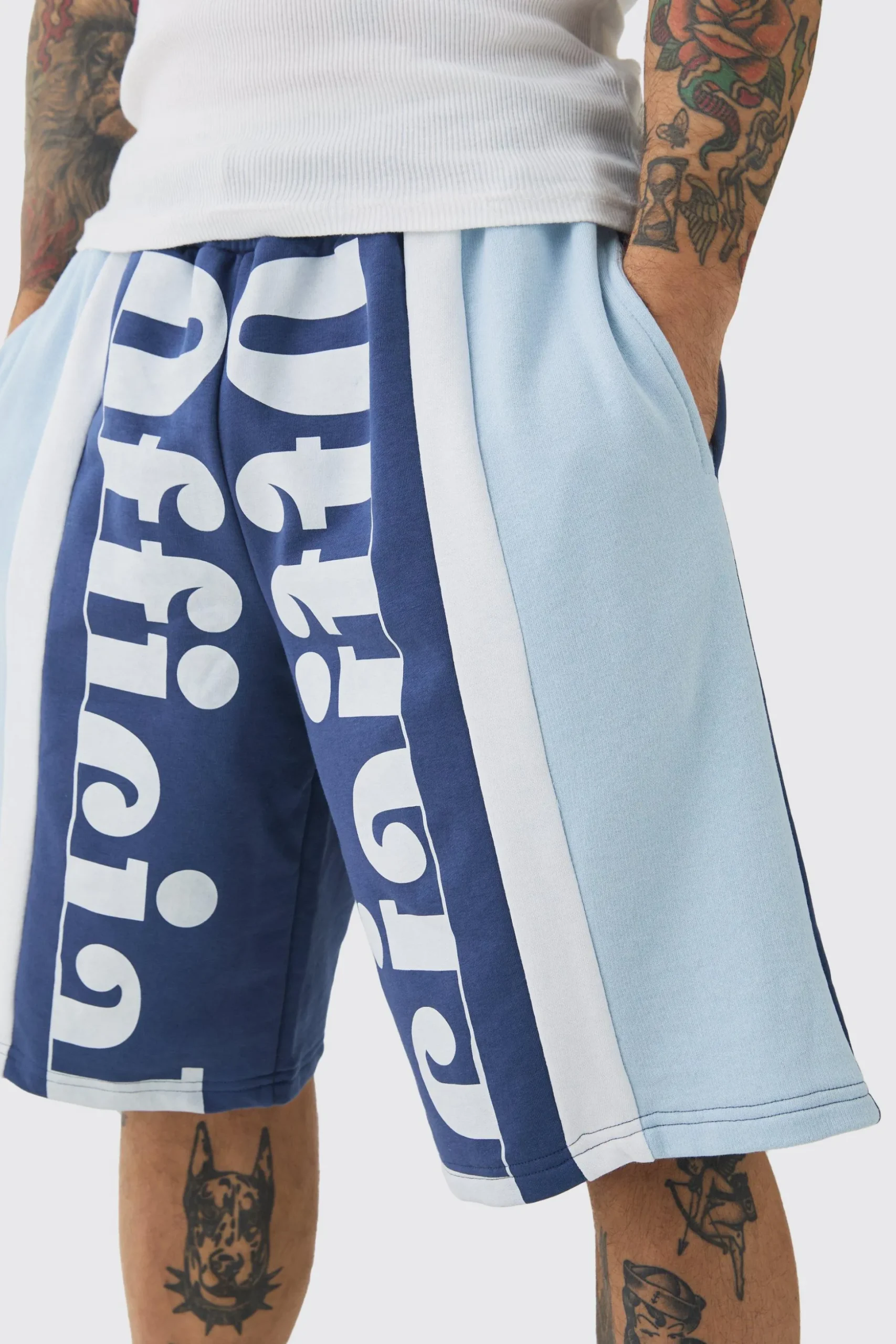 Oversized Long Length Official Loopback Shorts | BoohooMAN UK