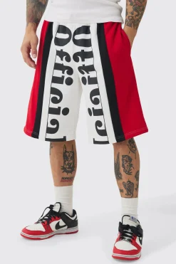 Oversized Long Length Official Loopback Shorts | BoohooMAN UK