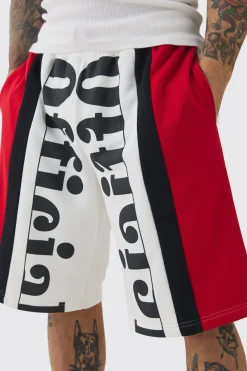 Oversized Long Length Official Loopback Shorts | BoohooMAN UK
