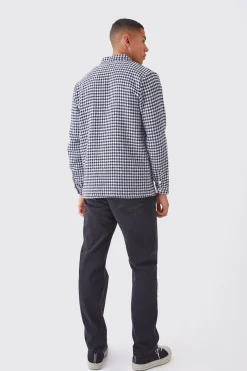 Oversized Long Sleeve Jacquard Overshirt | BoohooMAN UK