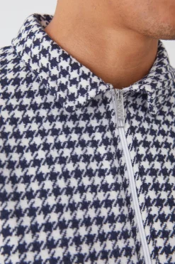 Oversized Long Sleeve Jacquard Overshirt | BoohooMAN UK