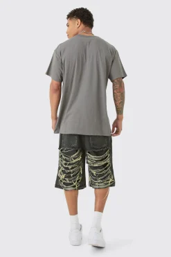 Oversized Looney Tunes Basketball License Wash Print T-shirt | BoohooMAN UK