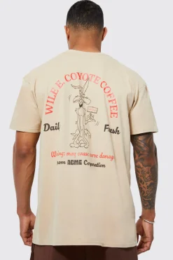 Oversized Looney Tunes Overdye T-shirt | BoohooMAN UK