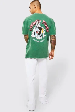 Oversized Looney Tunes Washed T-shirt | BoohooMAN UK