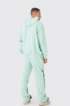 Oversized Loopback Raw Hem Panel Hoodie | BoohooMAN UK