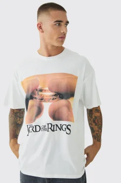 Oversized Lord Of The Rings License Print T-Shirt | BoohooMAN UK