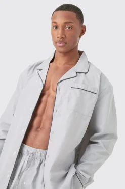 Oversized Lounge Shirt & Bottom Set | BoohooMAN UK