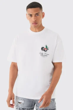 Oversized Lucky Homme Print T-shirt | BoohooMAN UK