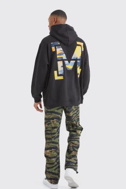 Oversized M Camo Graphic Hoodie | BoohooMAN UK