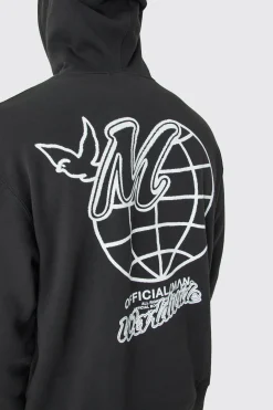 Oversized M Graphic Hoodie | BoohooMAN UK