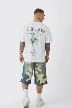 Oversized Malibu Tree Print T-shirt | BoohooMAN UK