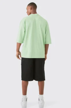 Oversized Man Collective Extended Neck Half Sleeve T-shirt | BoohooMAN UK