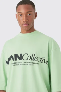 Oversized Man Collective Extended Neck Half Sleeve T-shirt | BoohooMAN UK