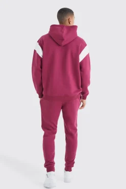 Oversized Man Colour Block Hooded Tracksuit | BoohooMAN UK