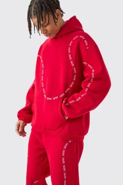 Oversized Man Dash Printed Split Hem Tracksuit | BoohooMAN UK