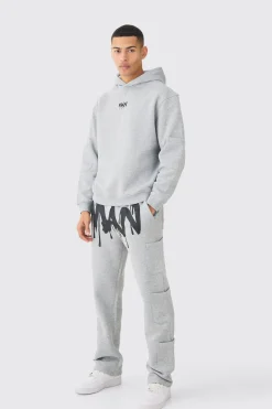 Oversized Man Drip Multi Pocket Hooded Tracksuit | BoohooMAN UK