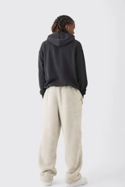 Oversized Man Embroidery Borg Jogger | BoohooMAN UK