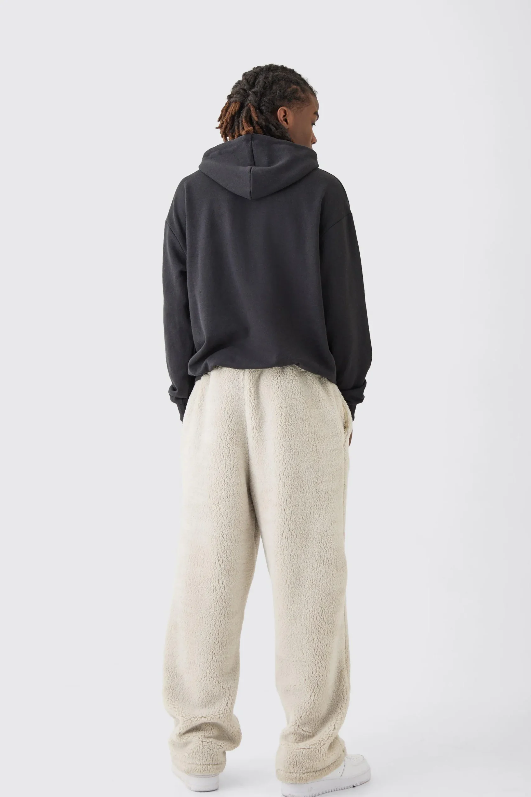 Oversized Man Embroidery Borg Jogger | BoohooMAN UK
