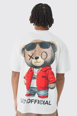 Oversized MAN OFCL Large Scale Teddy Print T-Shirt | BoohooMAN UK