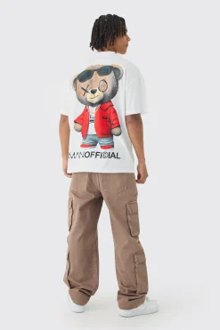 Oversized MAN OFCL Large Scale Teddy Print T-Shirt | BoohooMAN UK