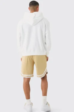 Oversized Man Signature Varsity Hoodie And Basketball Short Tracksuit | BoohooMAN UK